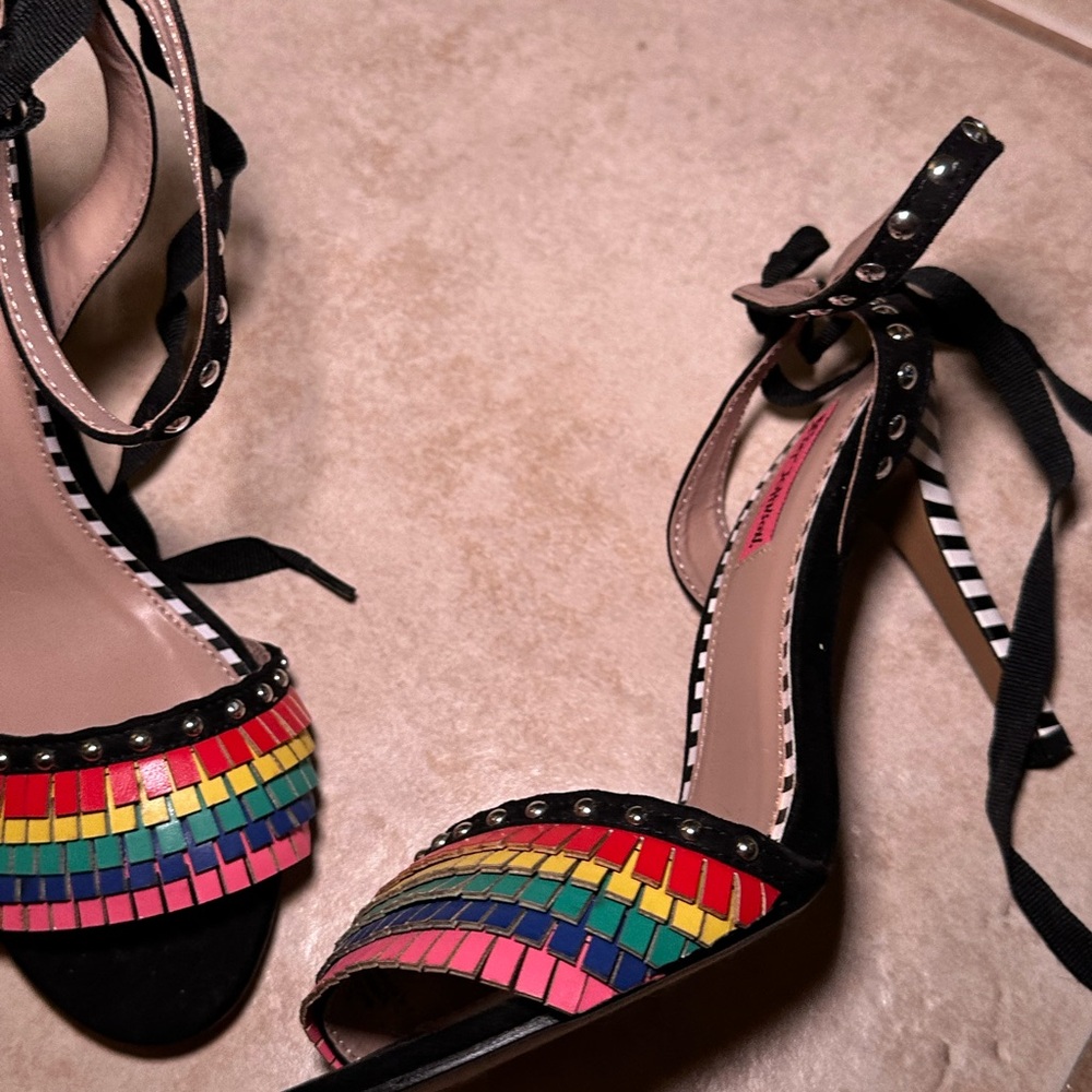 Rainbow Striped Betsey Johnson Heels